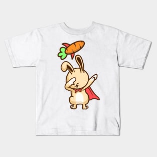 Rabbit Dabbing Rocket Carrot Kids T-Shirt